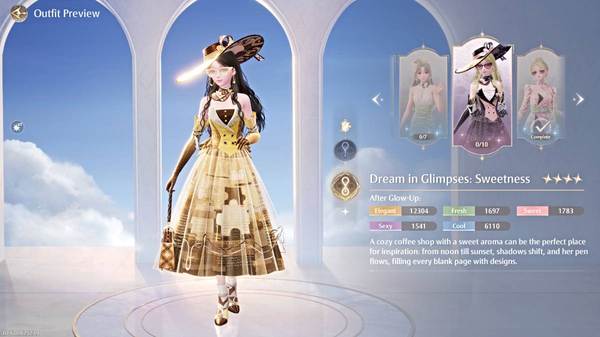 Rêve dans les aperçus: tenue de douceur à Infinity Nikki