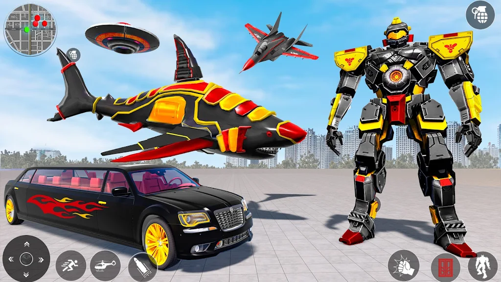 Shark Robot Transform Car Game ภาพหน้าจอ 1