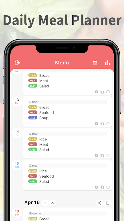 Daily Meal Planner Captura de tela 2