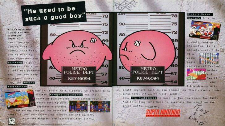 Kirby's evolving facial expressions
