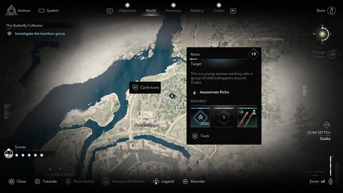 Como e onde encontrar todos os membros do colecionador de borboleta em Assassin's Creed Shadows Richo