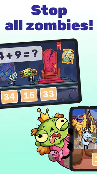 Math games: Zombie Invasion Tangkapan skrin 1