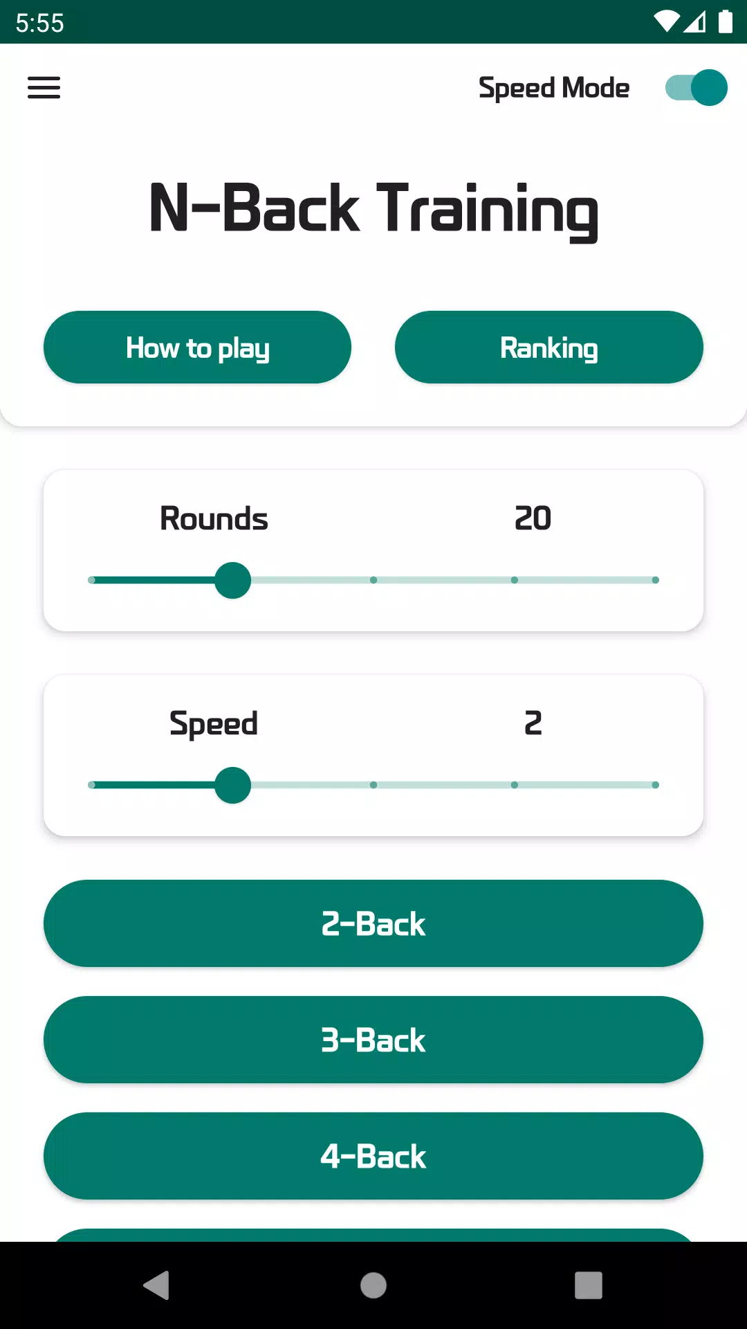 N-Back - Brain Training স্ক্রিনশট 1