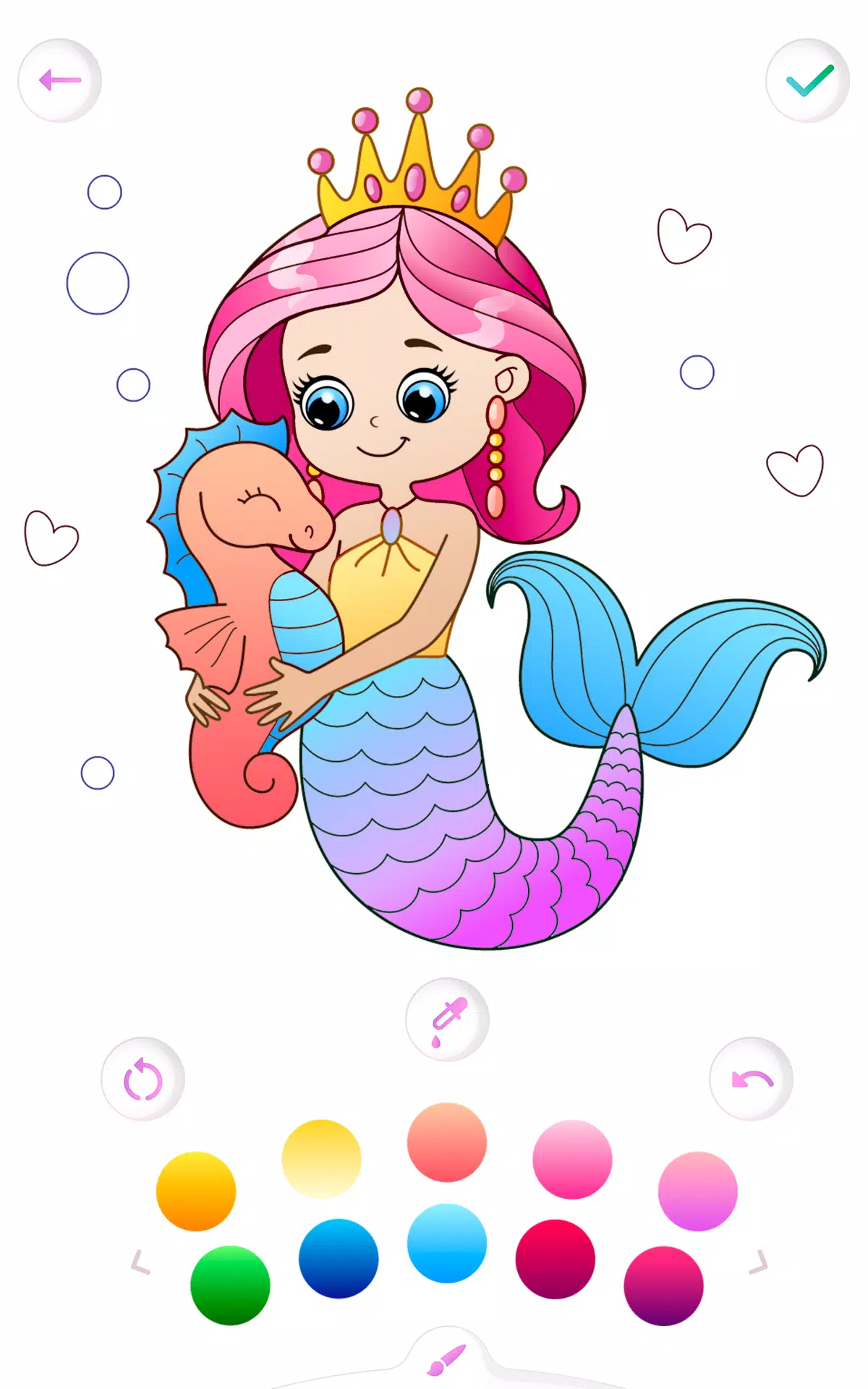 Mermaid coloring book gradient スクリーンショット 1