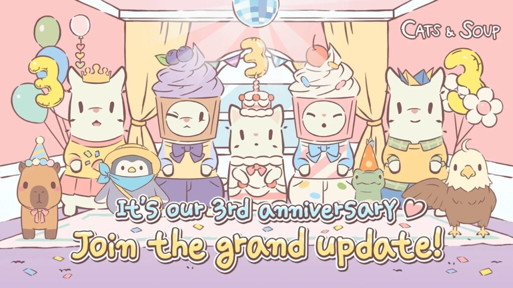 Purrfect Celebration: Idle Tycoon Game 'Cats & Soup' Marks 3 tahun