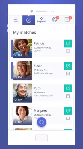 Singles 50 - Matchmaking 螢幕截圖 1