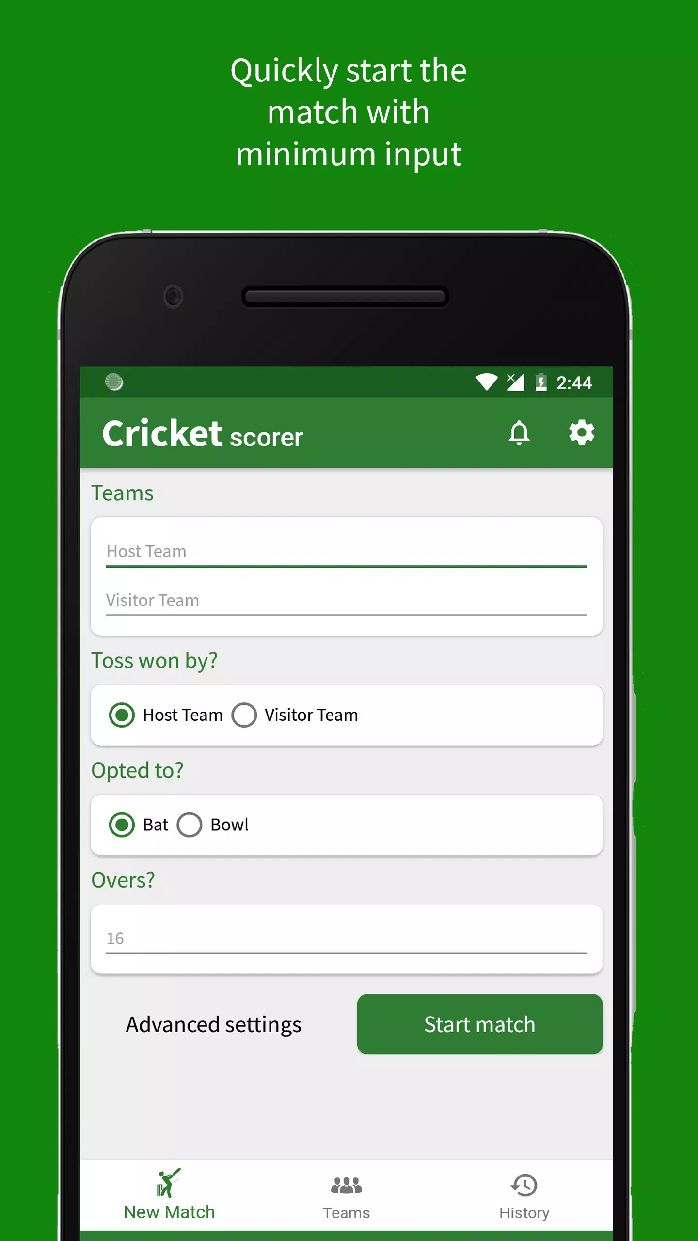 Cricket Scorer ဖန်သားပြင်ဓာတ်ပုံ 0