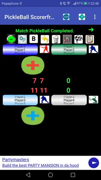 PickleBall Scorer plus online Radio, play music/vi Captura de tela 2