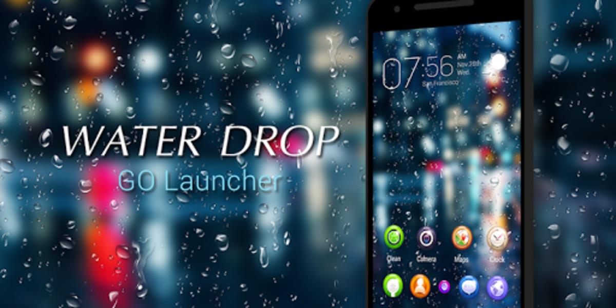 Drop Rain 3D GOLauncher EX Theme Скриншот 0