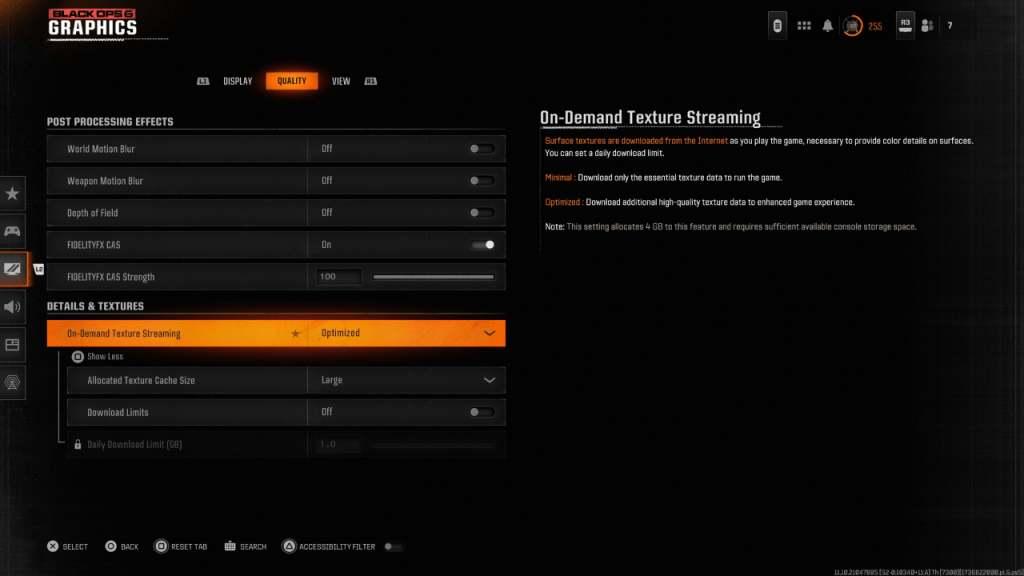 Black Ops 6 texture settings