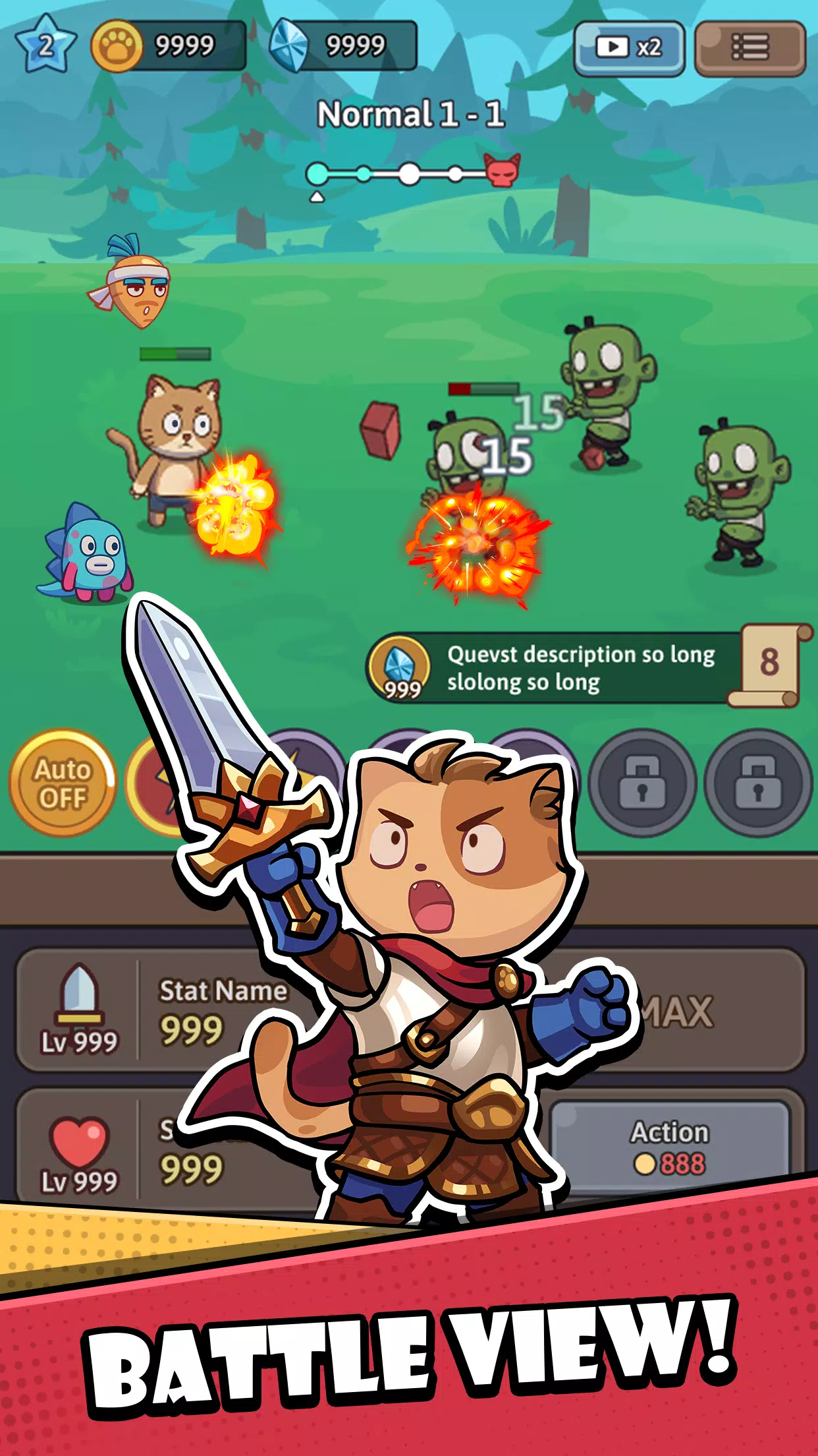 Schermata Cat Hero: Idle RPG War 0