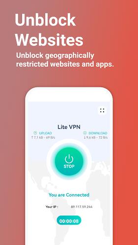 Lite VPN - Secure VPN Proxy スクリーンショット 1