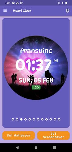 Heart Clock Live Wallpaper 螢幕截圖 1