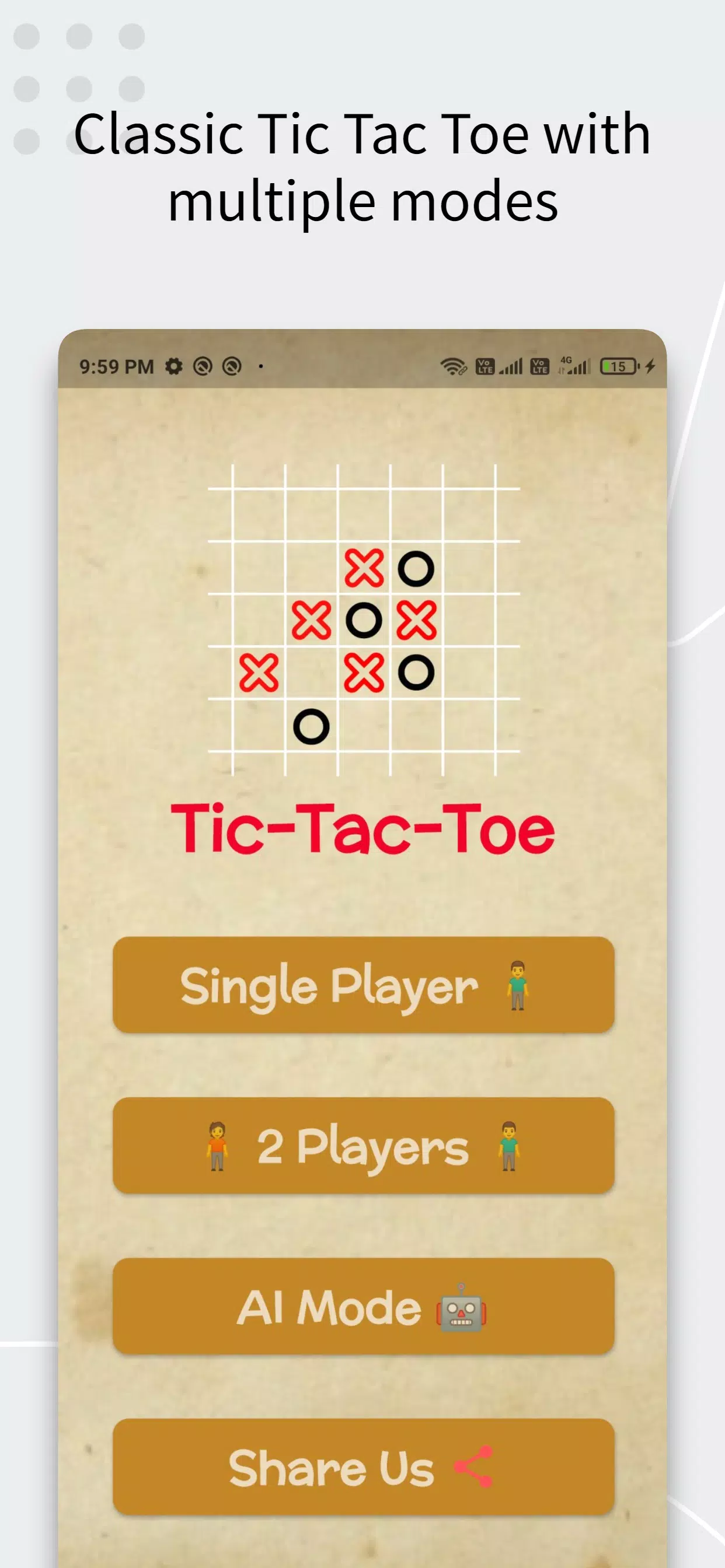 Tic Tac Toe AI Game 螢幕截圖 0